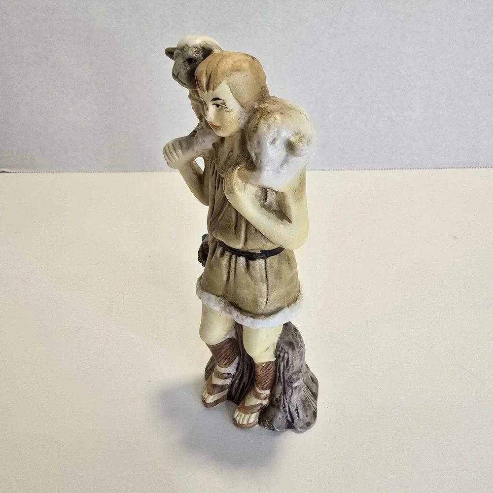 Nativity Set Porcelain Shepherd Boy Figure Replacement Part Vintage